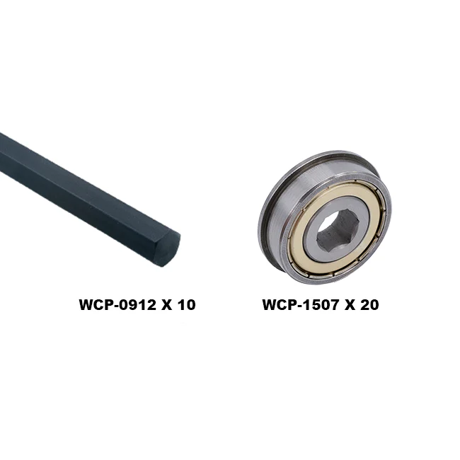 3/8" Hex Shaft Stock & Bearing Bundle
