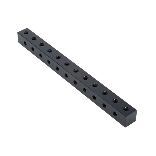 6" L x 0.5" x 0.5"  Aluminum Nutstrip (#8-32, 0.500" Spacing)