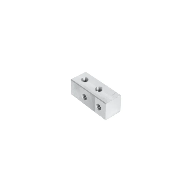 1.25" L x 0.5" x 0.5" Aluminum Nutstrip (#10-32, 0.500" Spacing)